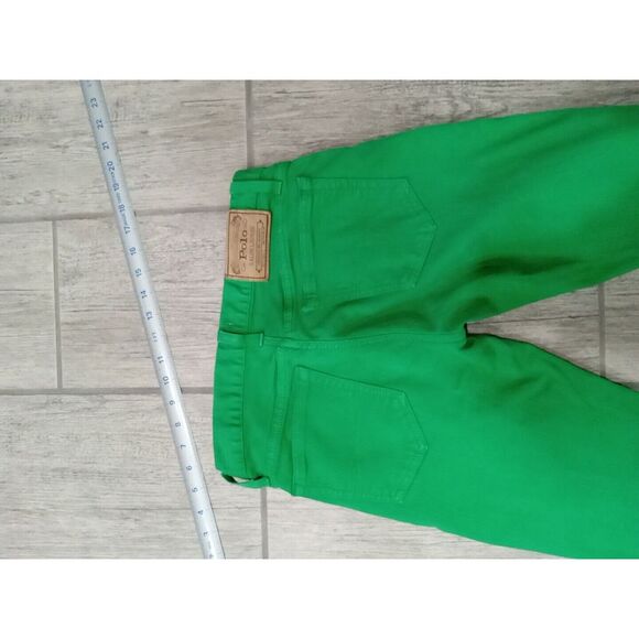 Polo Ralph Lauren Jeans Womens 26,Green Denim Pants Tompkins Skinny crop - Picture 7 of 7